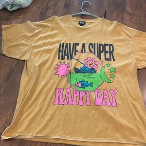 BDG urban outfitters oversized shirt “Have A Super Happy Day”